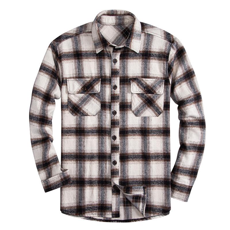 Fashion Casual Versatile Simple Plaid Tooling Long Sleeve Shirt Trendy Shirt Youth