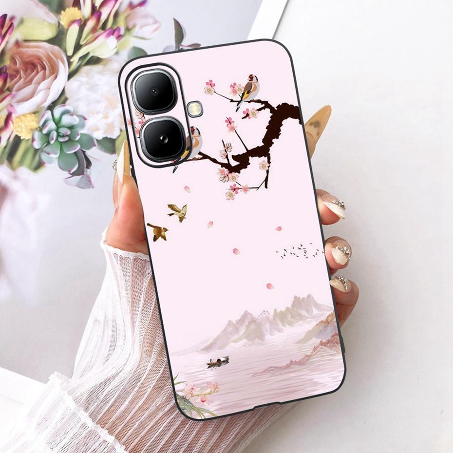 Cute Printing Phone Case For Infinix Smart 20 Soft Black Silicone TPU Cases For Infinix Smart20 X6840 X6840B Covers Bumpers
