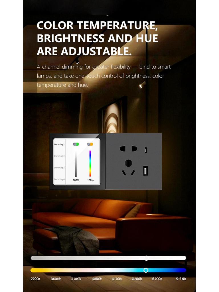 Graffiti 4" Smart Scene Switch: Multifunctional Central Control & Mobile Dimming Panel