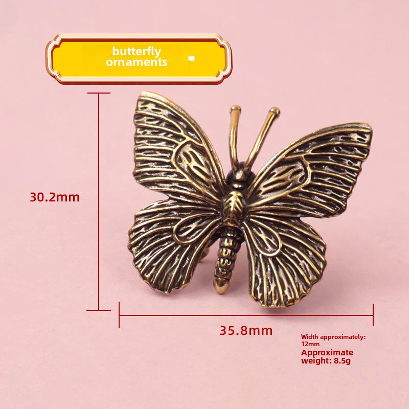 

Сувенир из латуни на год Дракона, домашний декор с украшениями в виде бабочек