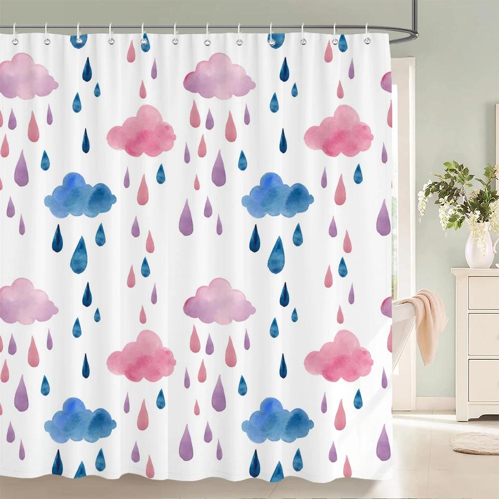 Cartoon Shower Curtain Animal Map Shower Curtains Baby Waterproof Polyester Fabric for Bathtub Bath Room Decor with Hooks