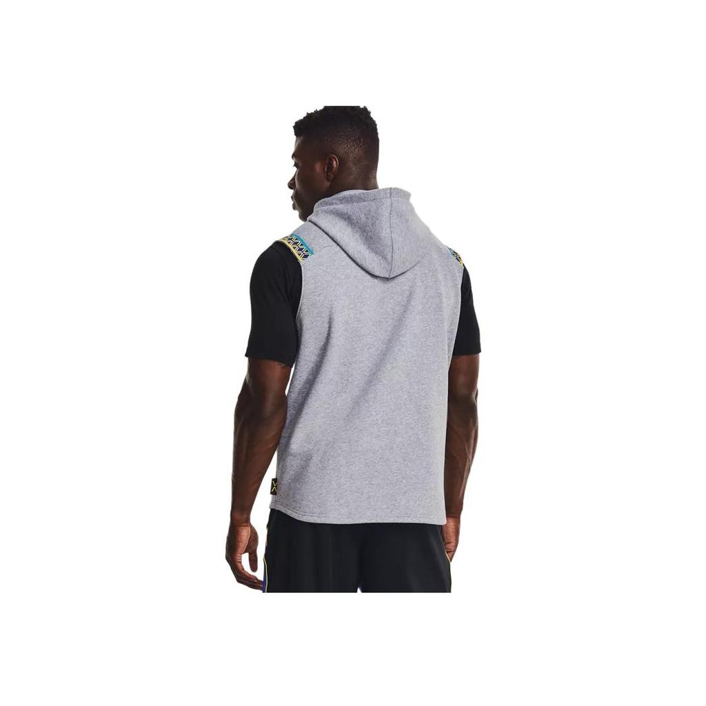 Under Armour Curry Series Fleece Casual Training Sports Running Sleeveless Hoodie Men Tops Gray 1366637-011