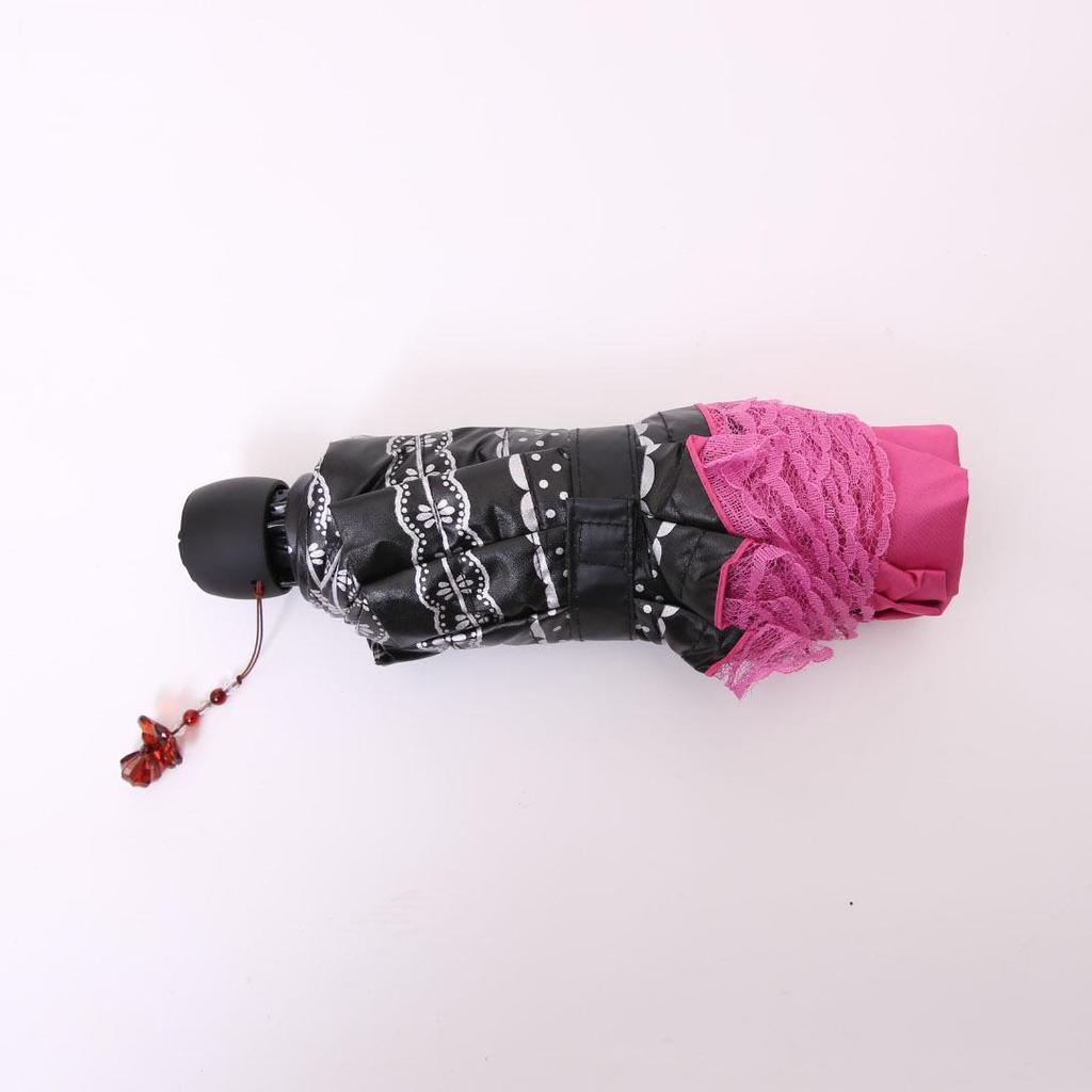 Five-Layer Floral Lace Sun Protection Umbrella - Folding Dual-Use for Sun and Rain