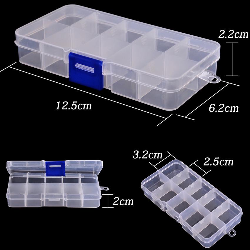 Transparent Plastic Lure and Component Storage Box with 5, 8, or 10 Compartments (Thunder Frog Box).
