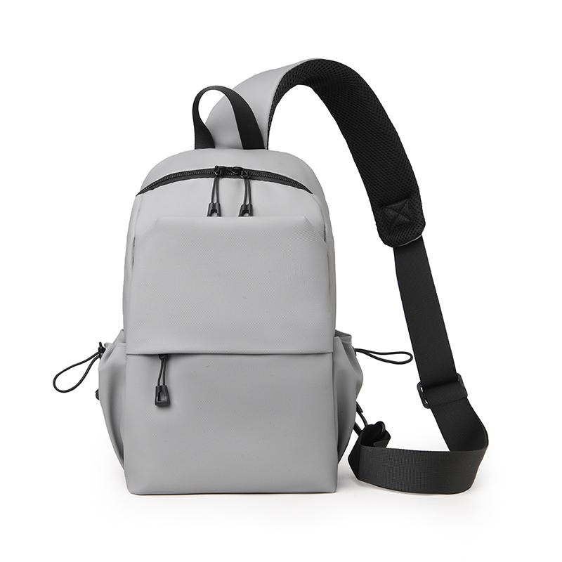 

1 шт. Мужская повседневная сумка через плечо, простая однотонная нагрудная сумка с регулируемым плечевым ремнем для колледжа, повседневного использования, путешествий светло-серый