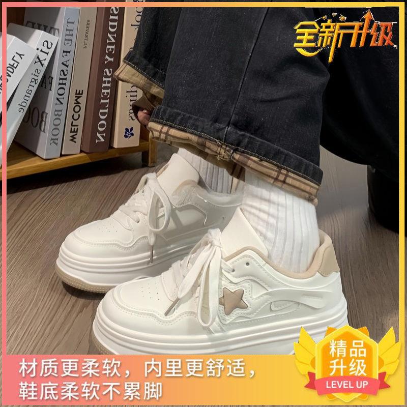 

Японские универсальные студенческие маленькие белые туфли женские 2025 лето новые спортивные и повседневные звездные туфли нишевая толстая подошва. 40