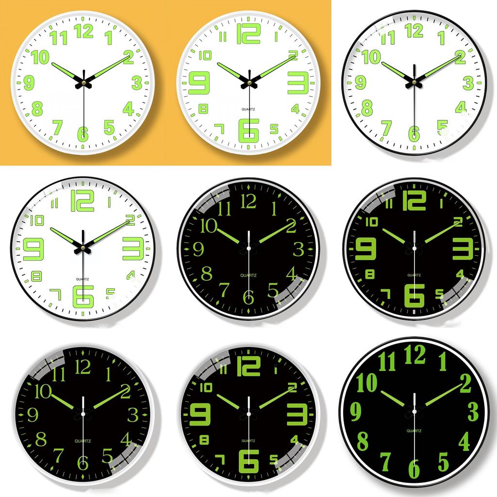 Minimalist Quartz Wall Clock With Luminous Hands For Bedroom Use