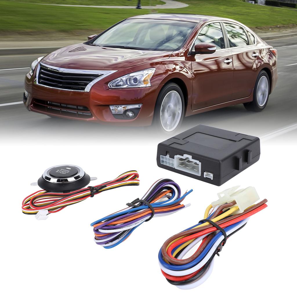 Push To Start Ignition Kit Car Alarm System Intelligent Push Button Remote Start Kit for 12V Fuel Ve
