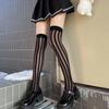Women's Vintage Sexy Black Vertical Stripes Pattern Stretchy Tights Pantyhose Women's Stockings Gothic Clothes Sexy Underwear