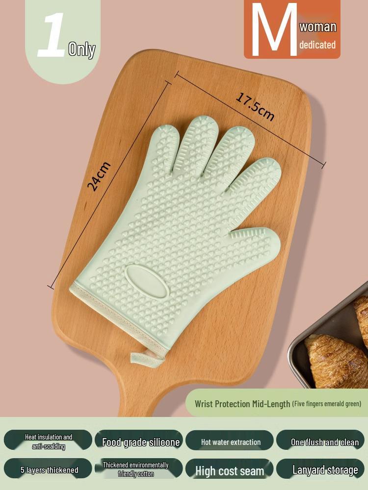 

Heat-Resistant Silicone Kitchen Oven Gloves: Non-Slip, Thick, Waterproof, Anti-Scald Protection