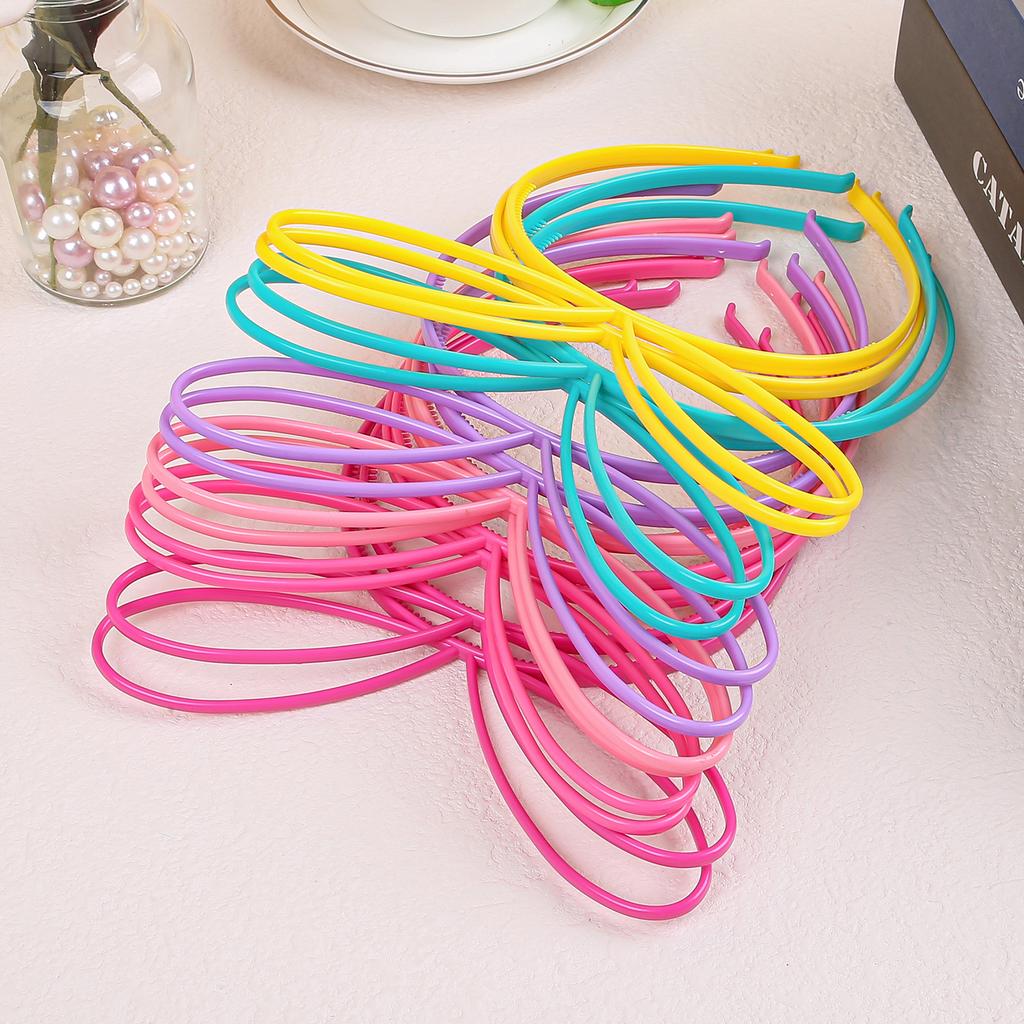 6/12PCS Girls Rabbit Ear Headbands Candy Color Headband Plastic Teeth Hairbands Family Decoration Party Hair Accessories