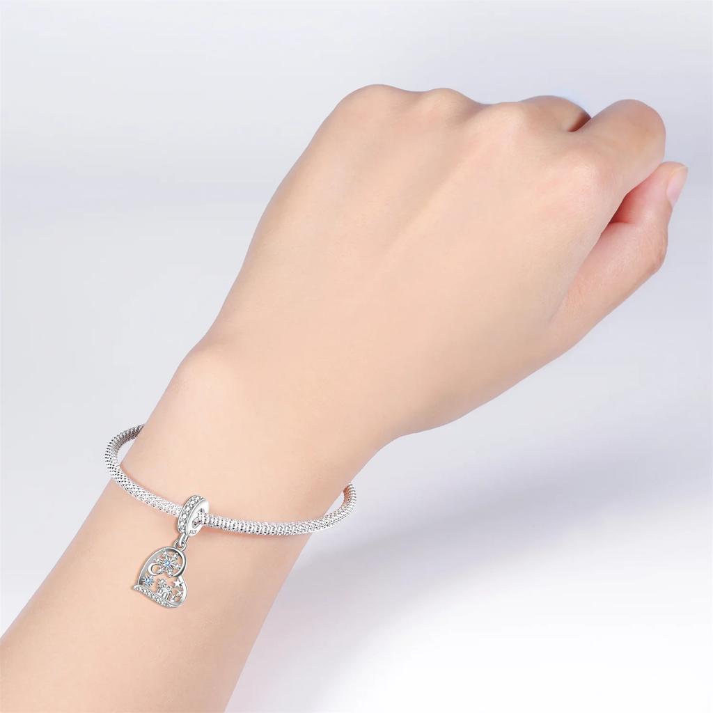 New Copperoriginal Christmas Series Snowflake Charms Heart Star Beads For Women Diy Fine Jewelry Party Gifts Making