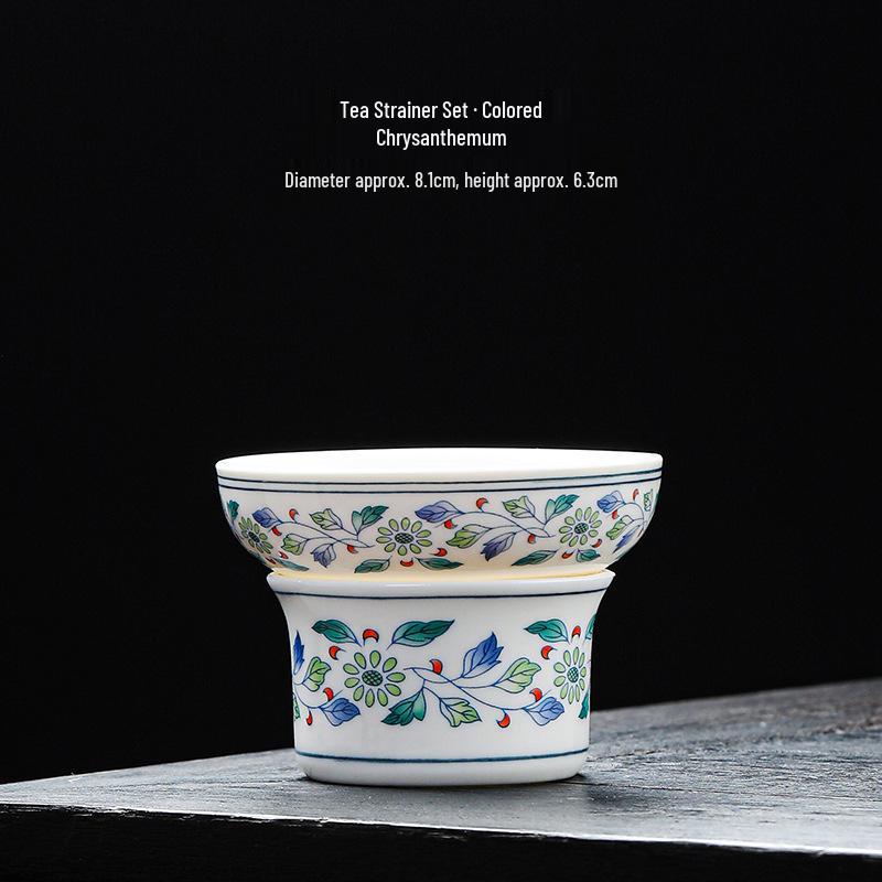 Blue & White Antique-Style Gongfu Tea Set: Teapot, Lid, Bowl, Teacup, Fairness Cup, Filter, Custom Logo Available