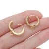 2pcs/lot 6 Styles 18K Gold Color Plated Metal Copper Earring Hook Clasps With Zircon For Earrings Jewelry Making Accessories