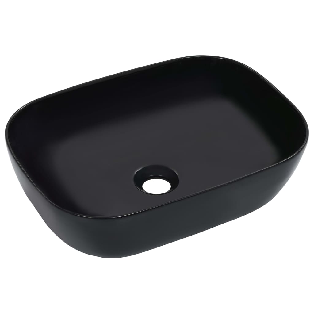 Wash Basin 45.5 X 32 X 13 Cm Ceramic Black