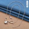 925 Sterling Silver Heart-shaped Necklace Fashionable Wedding Jewelry