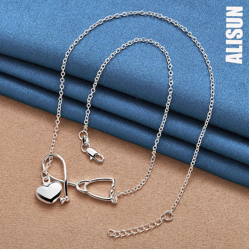 925 Sterling Silver Heart-shaped Necklace Fashionable Wedding Jewelry