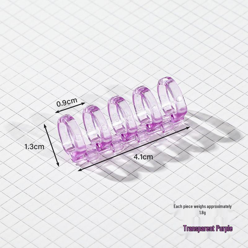 5-Hole Clear Plastic Binder Rings for Books - Detachable Binding Clips