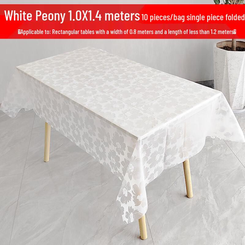 ZISIZ Disposable Plastic Tablecloths (10-Pack)