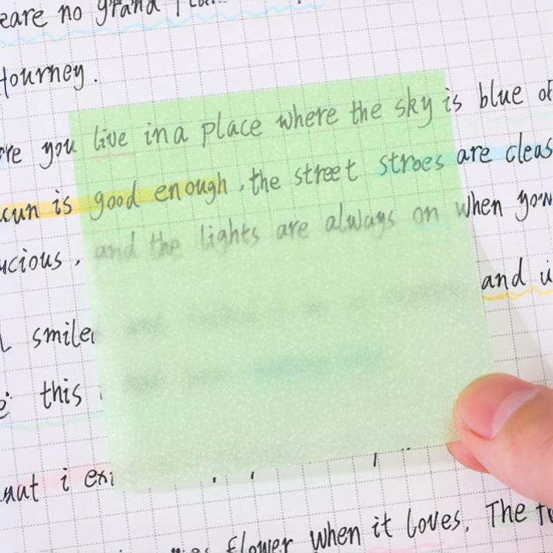 Pull-Out Pearlescent Paper Sticky Note 80 Sheets Per Box Self-Adhesive Memo Pad for Kids School Homework Reminder