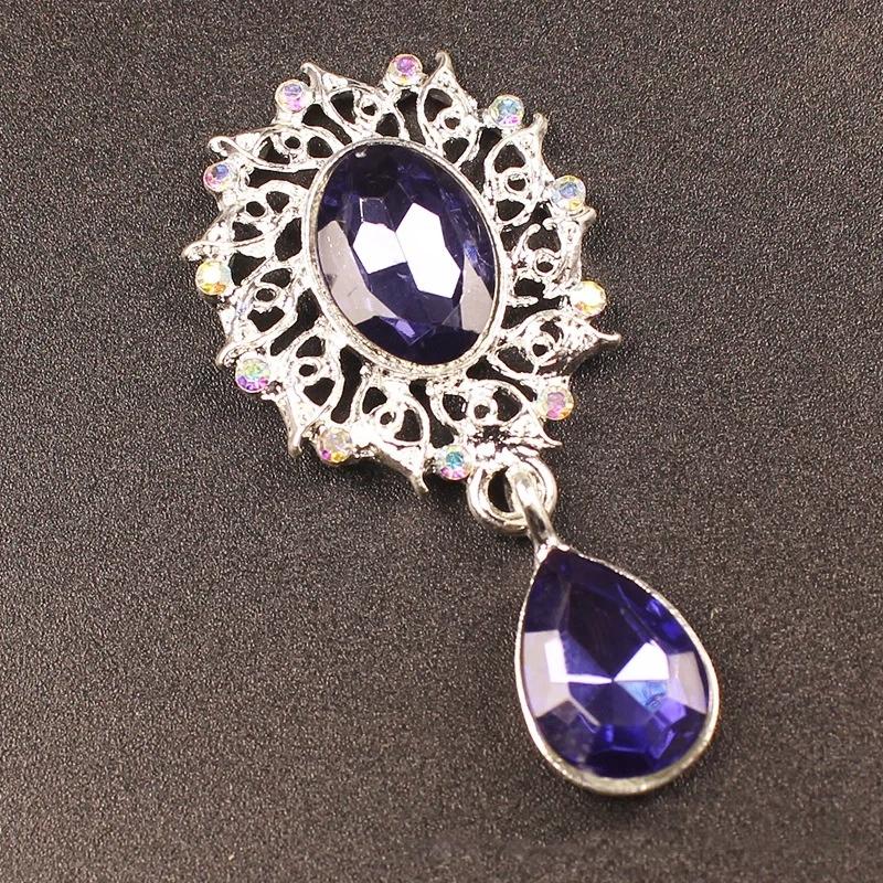 5 st Vattendroppar Brosch Tillbehör Kläddekoration Glittrande Kristall Syknapp Legering Strass Hänge