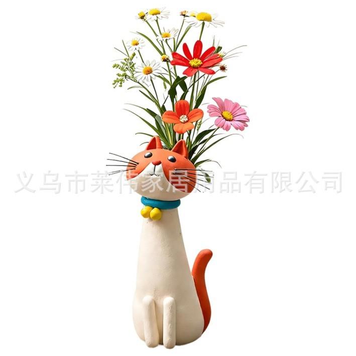 Funny Cat-shaped Vases, Vase Ornaments, Home Office Decoration, Cartoon Animals, Gifts, Multiple Options to Choose From