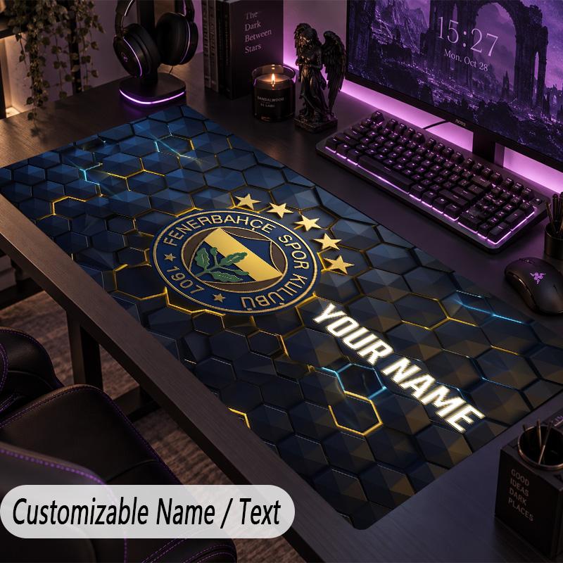 Custom Text Big Mousepad, Extended Desk Pad For Laptop Work GameFenerbahçe FC