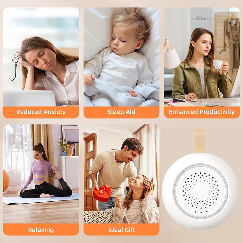 2025 Mom'S Choice Portable Sound Machine For Baby Adult, Smart Cry Detection, Bluetooth Rechargeable White Noise Machine