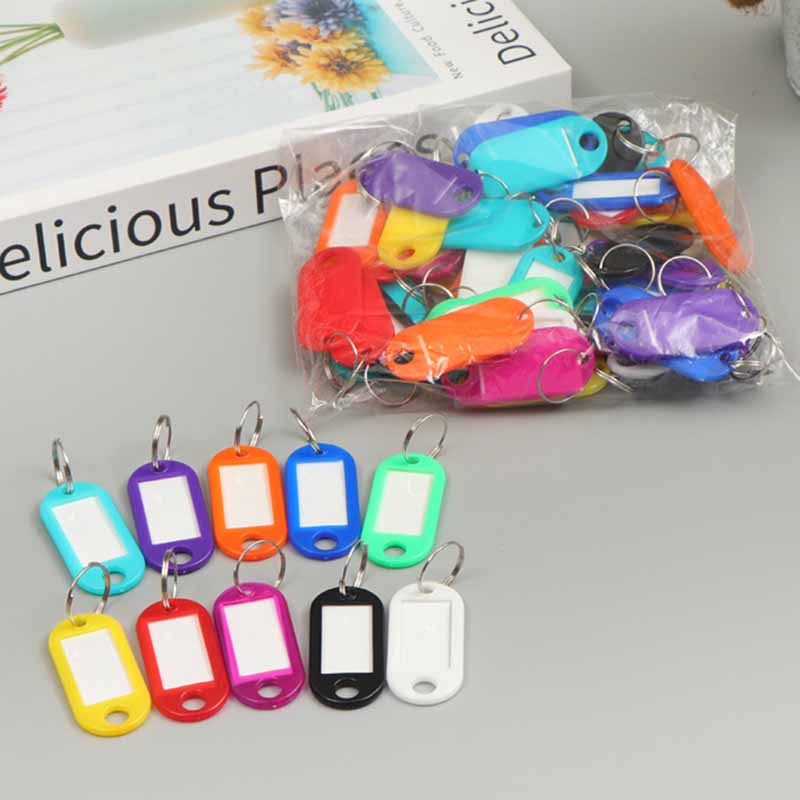 10pcs/Set Multicolor Plastic Number Keychain Labels Numbered Name Baggage Luggage ID Tags Pendant With Key Ring for Women Men