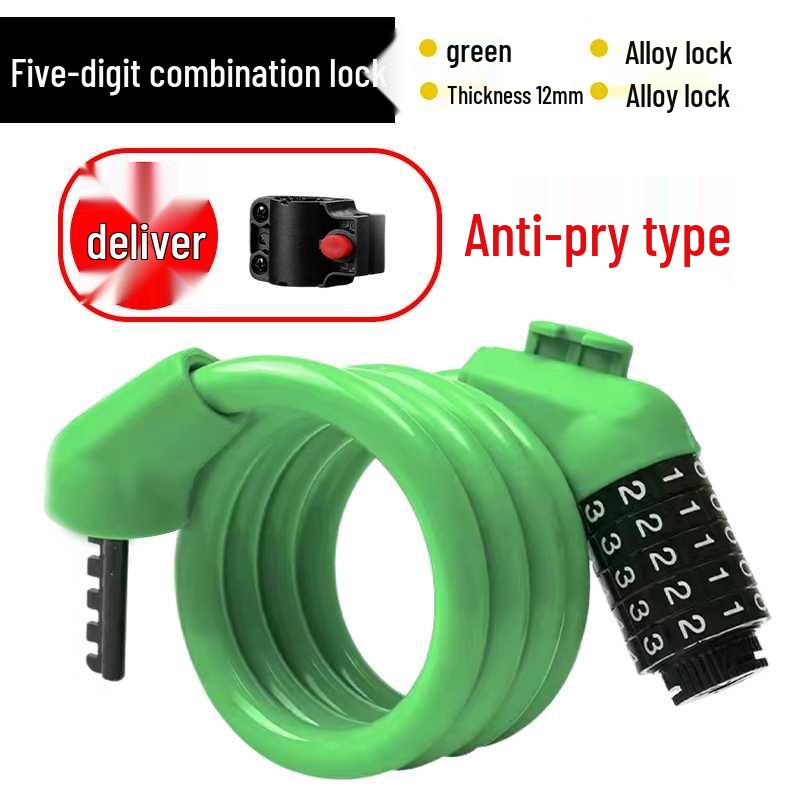 Waterproof Anti-theft Steel Cable Lock for Motorcycles, E-Bikes, and Helmets
