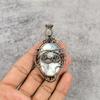 Dendrite Opal & Rainbow Moonstone 999 Copper Wire Wrapped Pendant, Handmade Gemstone Jewelry Pendant Gift For Birthday