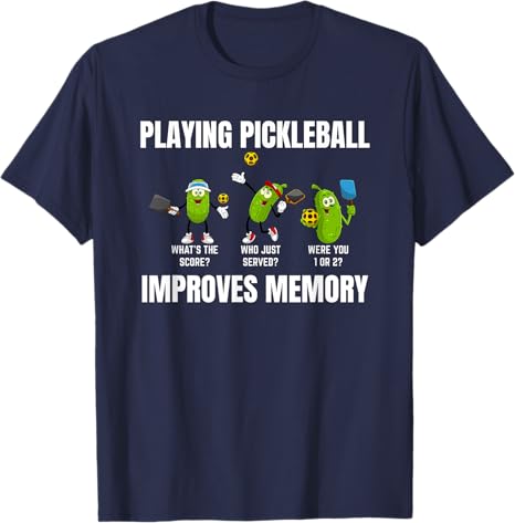 Pickleball Improves Memory Saying Tee Pickleball Jersey TShirt Novelty Gift Short Sleeve Blouses Kids Fashion Sports Outfit