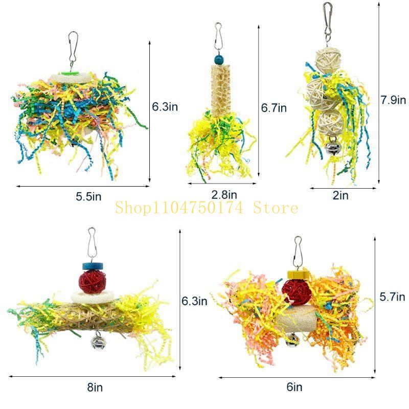 5 Piece Small Parrot Chewing Rattan Ball Foraging Toy for Lovebird top sale