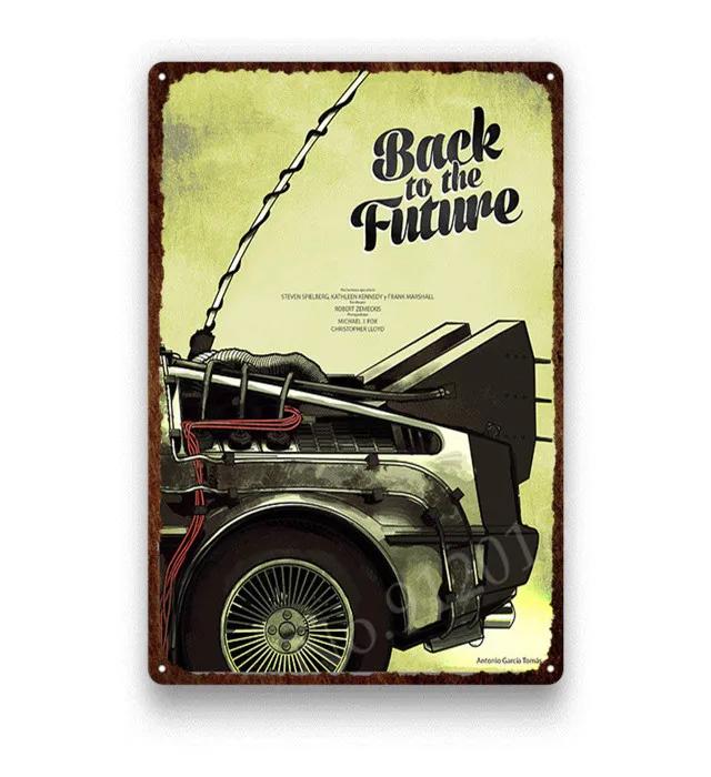 Back To The Future Poster Metal Tin Sign Vintage Home Decor Movie Wall Sticker Metal Plaque Retro Iron Painting Room Decor 30x40