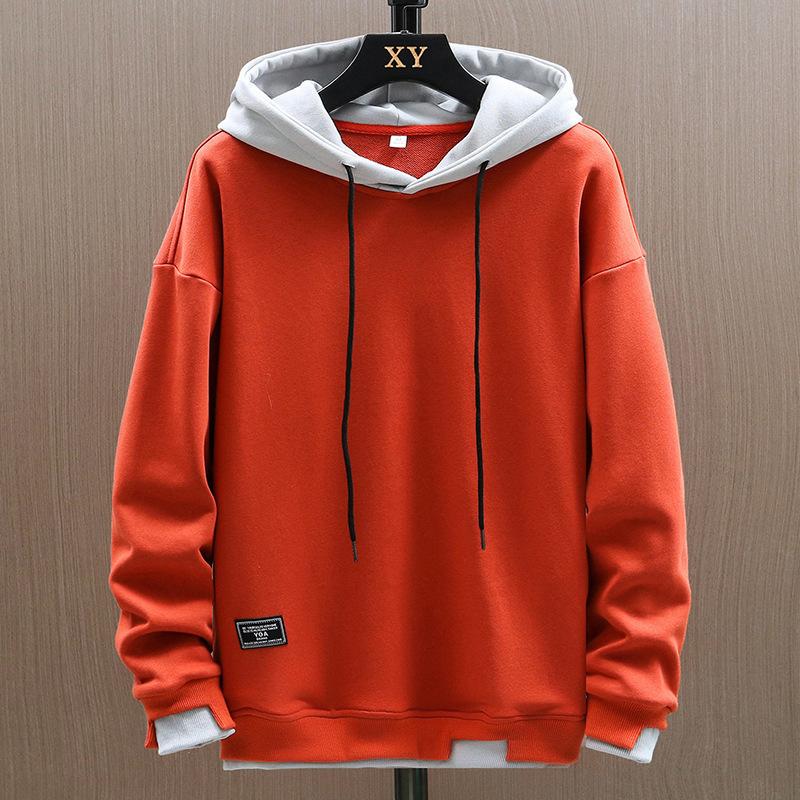 Sweat à capuche color block pour homme Coupe ample Pull décontracté
