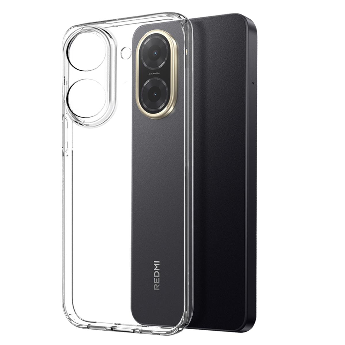 

NORTHJO For Xiaomi Redmi A5 4G (171.7mm)/Poco C71 4G Clear Case Soft TPU Phone Cover with Tempered Glass Screen Protector Type A
