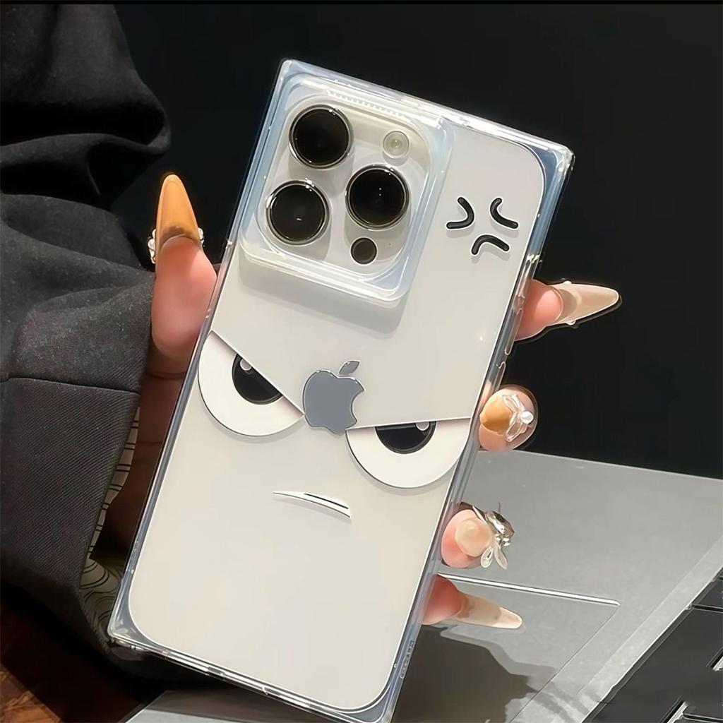 For IPhone16pro Mobile Phone Protective Cover Airbag Anti-fall Mobile Phone Case Ice Crystal Square Transparent Frosted New Style