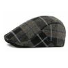 Autumn Winter Wool Beret Men's British Retro Progressive Cap Women's Plaid Cap