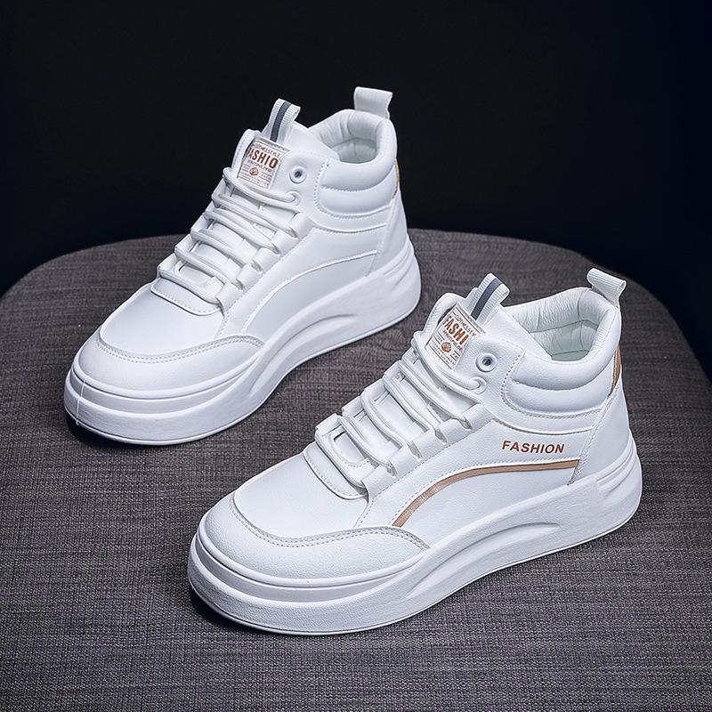 Autumn new thick-soled high-top little white shoes for women's trendy students running casual board shoes for women SH888