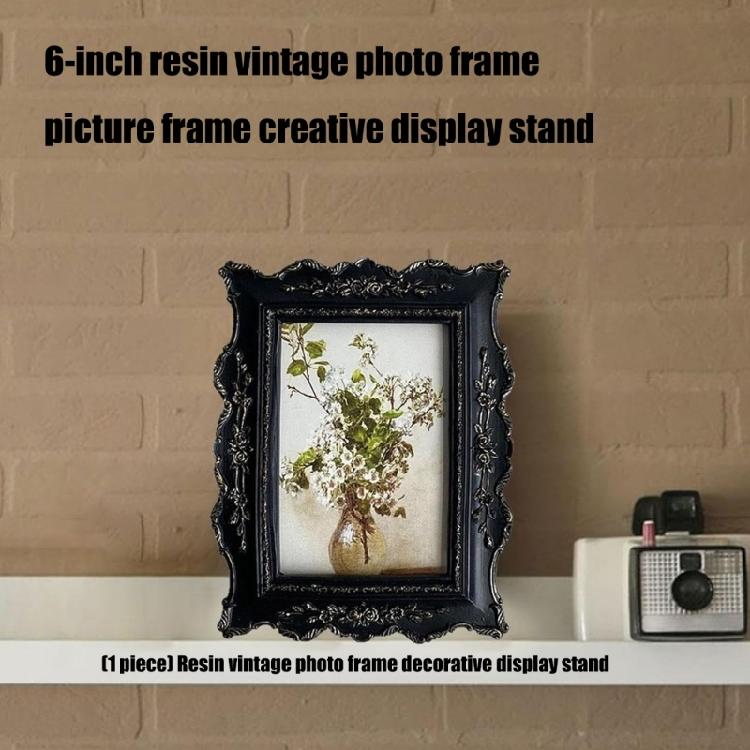 Vintage Picture Frame,Decorative Photo Frame Antique White Ornate 6inches Photo Frame for Tabletop and Wall Display