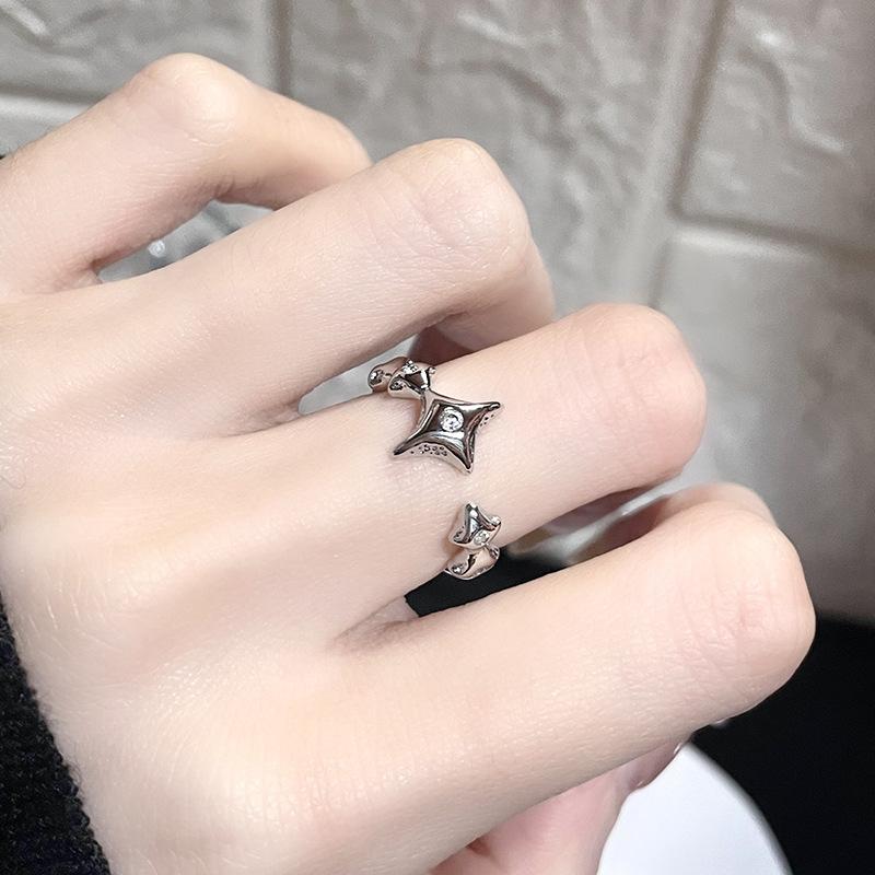 Emaille Dopamin Y2K Nische Design Sinn Hochwertig Kalter Wind Persönlichkeit Mode Öffnender Sternring Damen