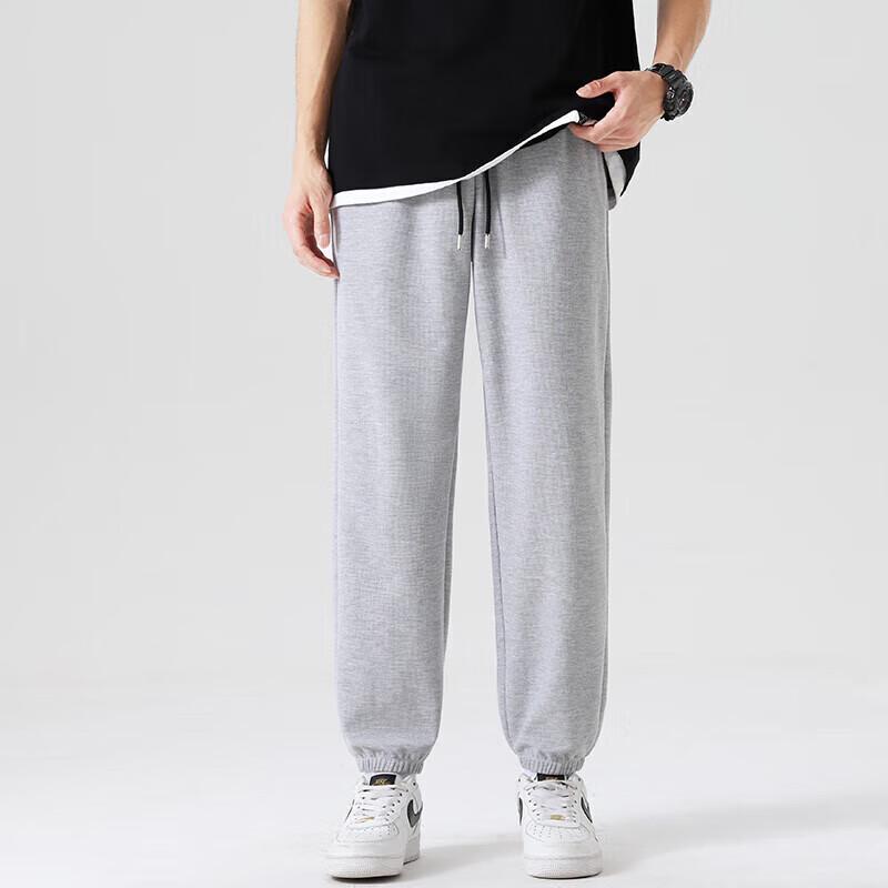 GENIOLAMODE Men's Waffle Knit Drawstring Jogger Pants