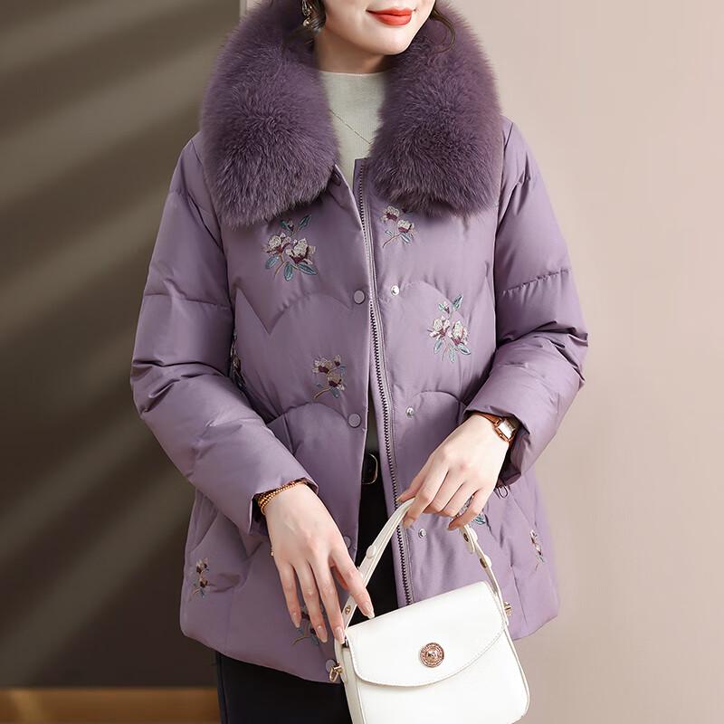 

XUEXI Women s 2025 Fox Fur Collar Down Jacket 2XL