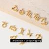 CARLIDANA Gold Plated Personalise 12 Zodiac Zircon Pendants Charms High Polished Stainless Steel Zodiac Pendant Set DIY Jewelry