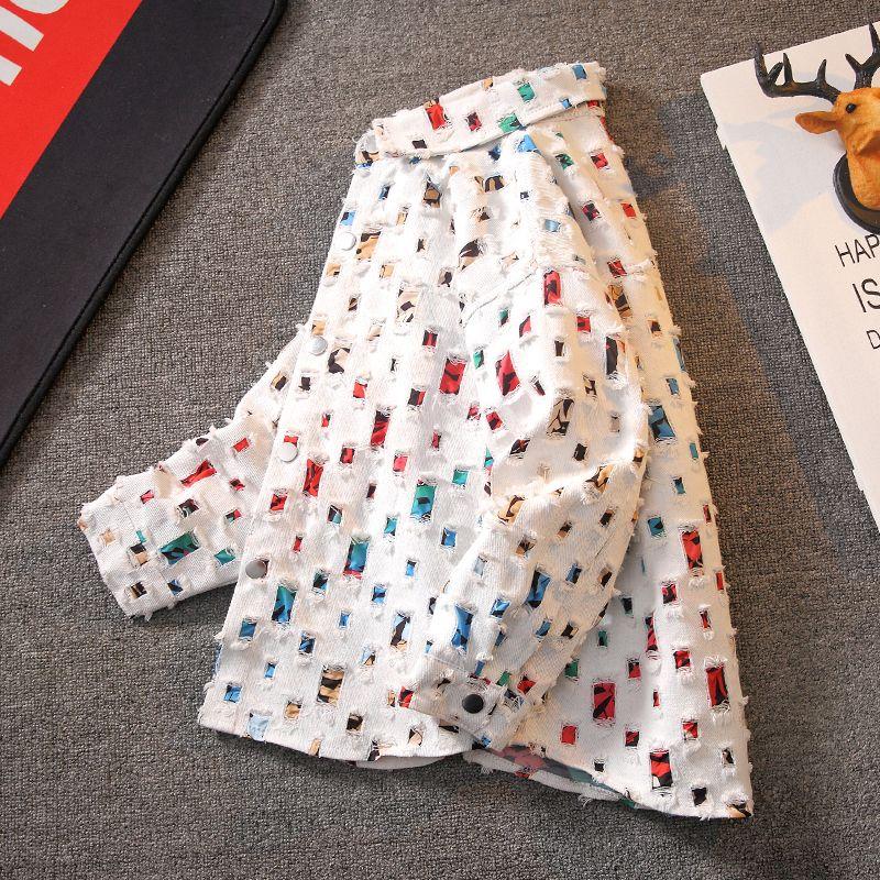 

Рубашки для мальчиков Куртки Весенне-осенние детские топы Детские рубашки с длинными рукавами в стиле 170 белый