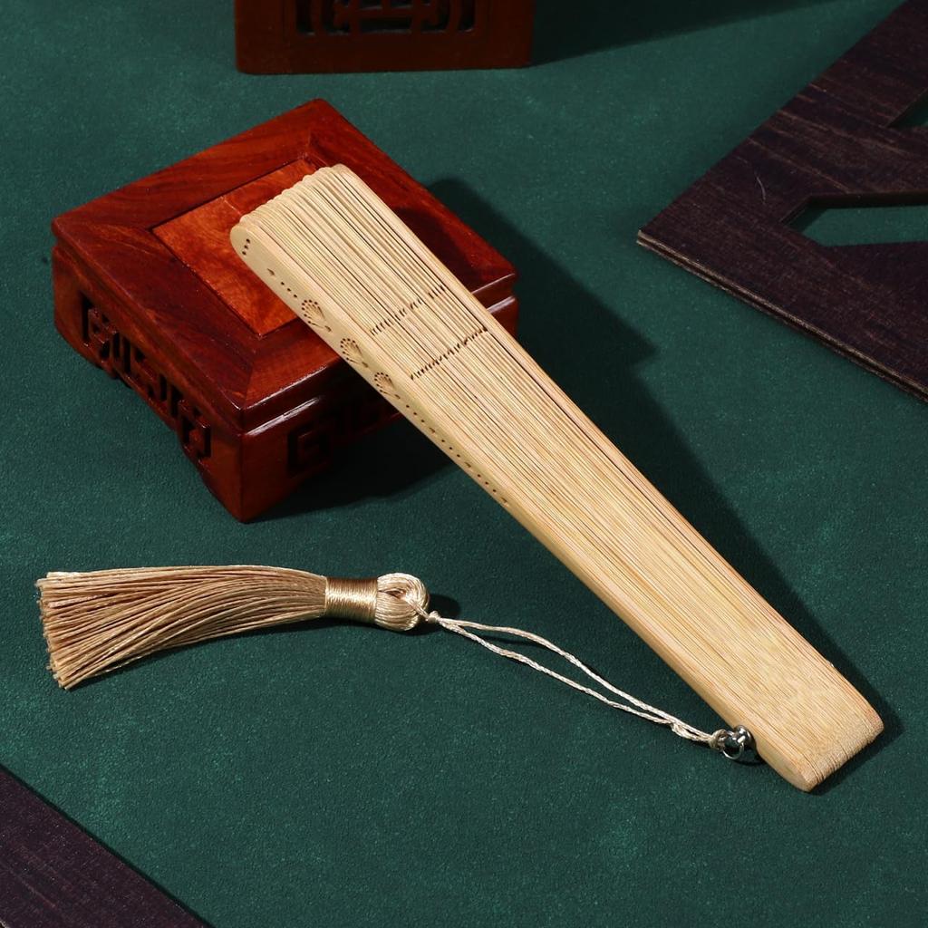 Small Bamboo Folding Fan for Men and with Openwork 42 Bamboo Japanese Traditional Heat Summer Tea Brown [Milisten] Women, Compact, Ultra-lightweight,