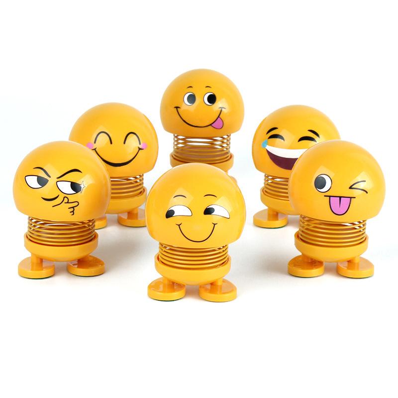 Car Interior Decor: Funny Bobblehead Emoji Pack - Creative and Popular