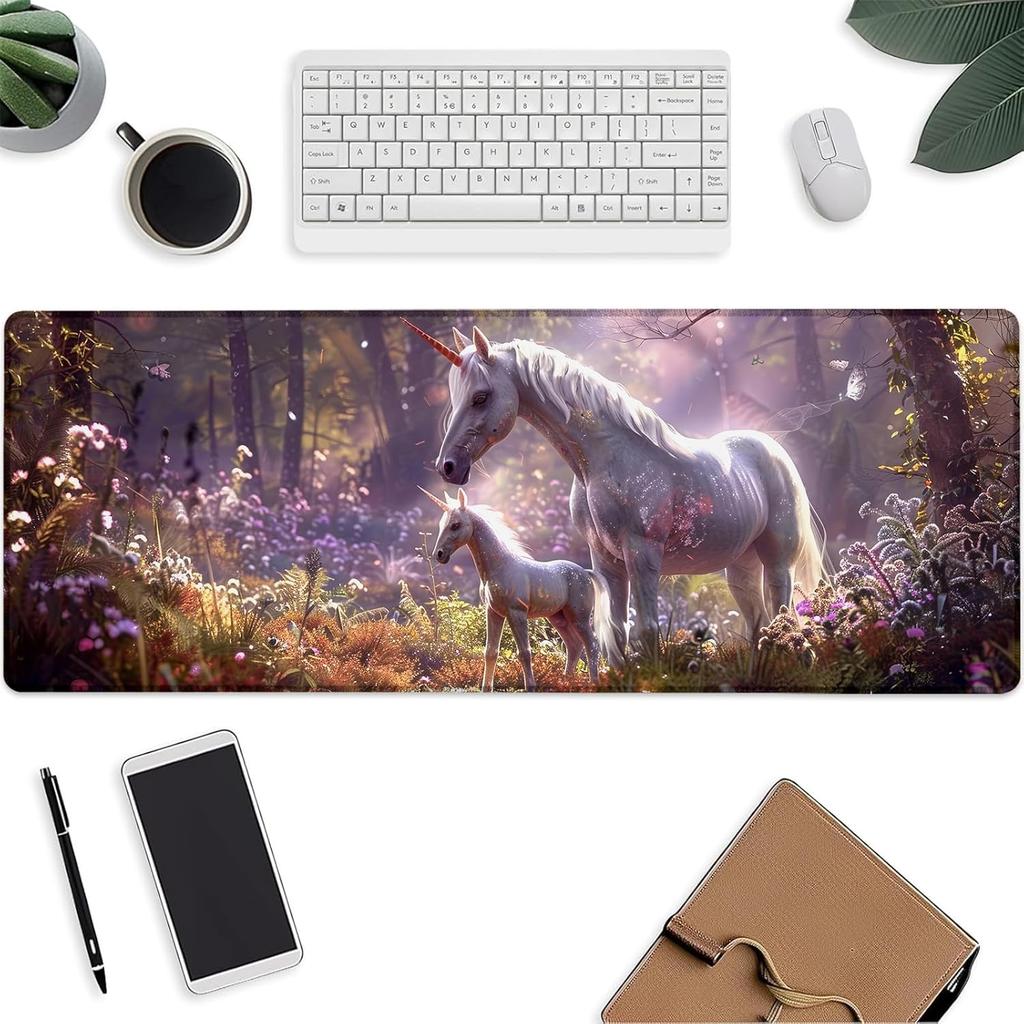 Cute Unicorn Mouse Pad Rainbows Keyboard Mat Laptop Computer Protector Nonslip Rubber Large Mousepads Gifts Desk Office Deskmat