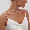 Ingemark 2Pcs/Set Minimalist Imitation Pearl Chain Necklace for Women Collar Trend Vintage Sequin Pendant Choker Party Jewelry