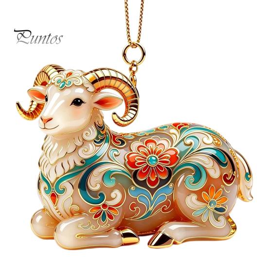 Festive Atmosphere Supplies 2PCS Christmas Goat Hanging Ornaments, Decorative 2D Acrylic Tree Ornament for Restaurant Pendants, Lightweight Ornaments